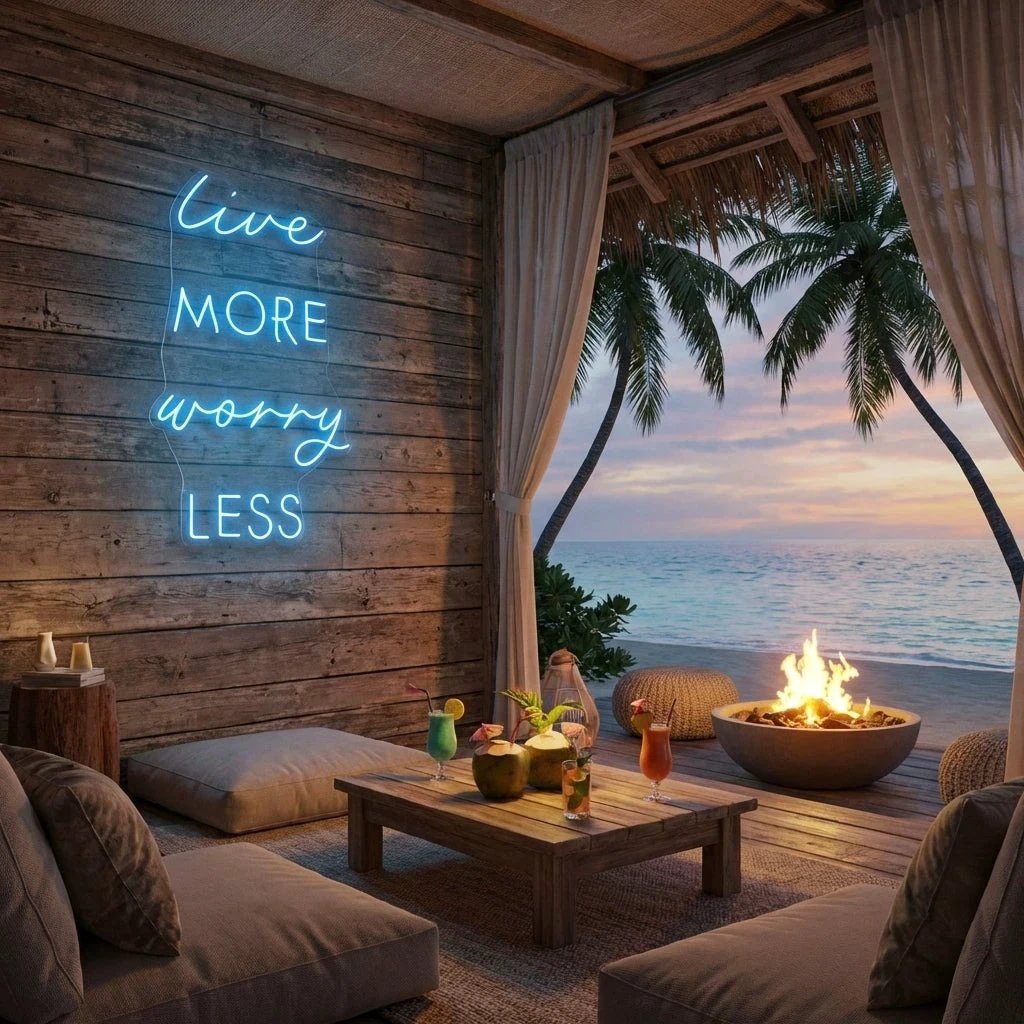 Live More Worry Less Led Neon Sign Light