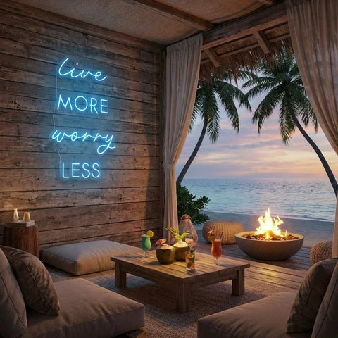 Live More Worry Less Led Neon Sign Light