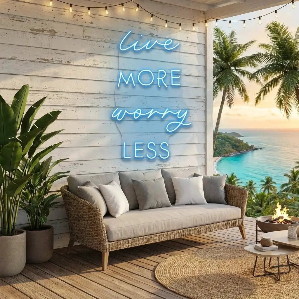 Live More Worry Less Led Neon Sign Light