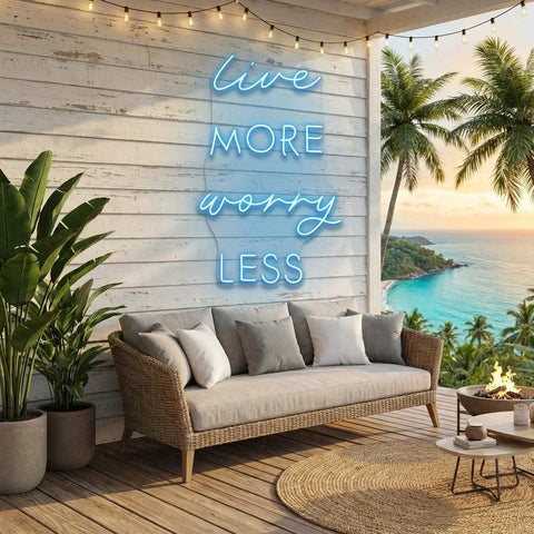 Live More Worry Less Led Neon Sign Light