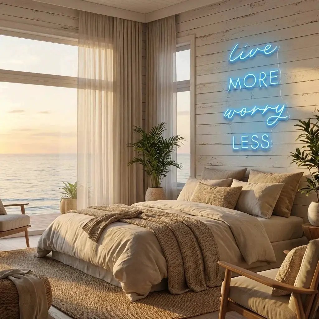 Live More Worry Less Led Neon Sign Light
