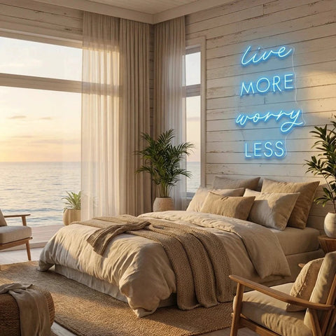 Live More Worry Less Led Neon Sign Light