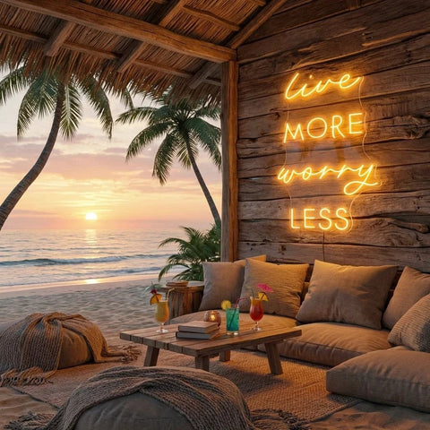 Live More Worry Less Led Neon Sign Light