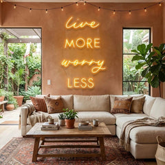 Live More Worry Less Led Neon Sign Light