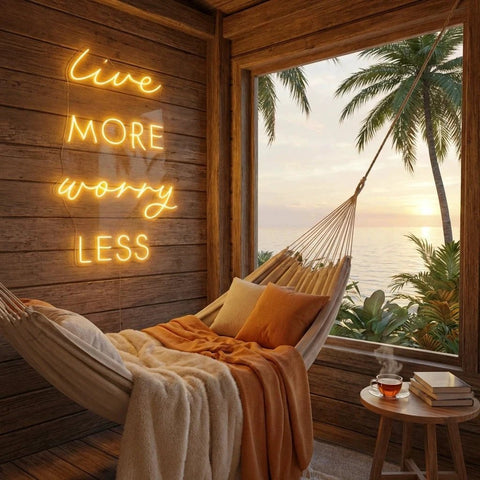 Live More Worry Less Led Neon Sign Light