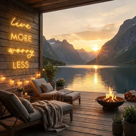 Live More Worry Less Led Neon Sign Light