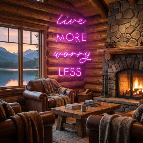 Live More Worry Less Led Neon Sign Light