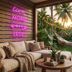 Live More Worry Less Led Neon Sign Light