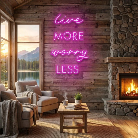 Live More Worry Less Led Neon Sign Light