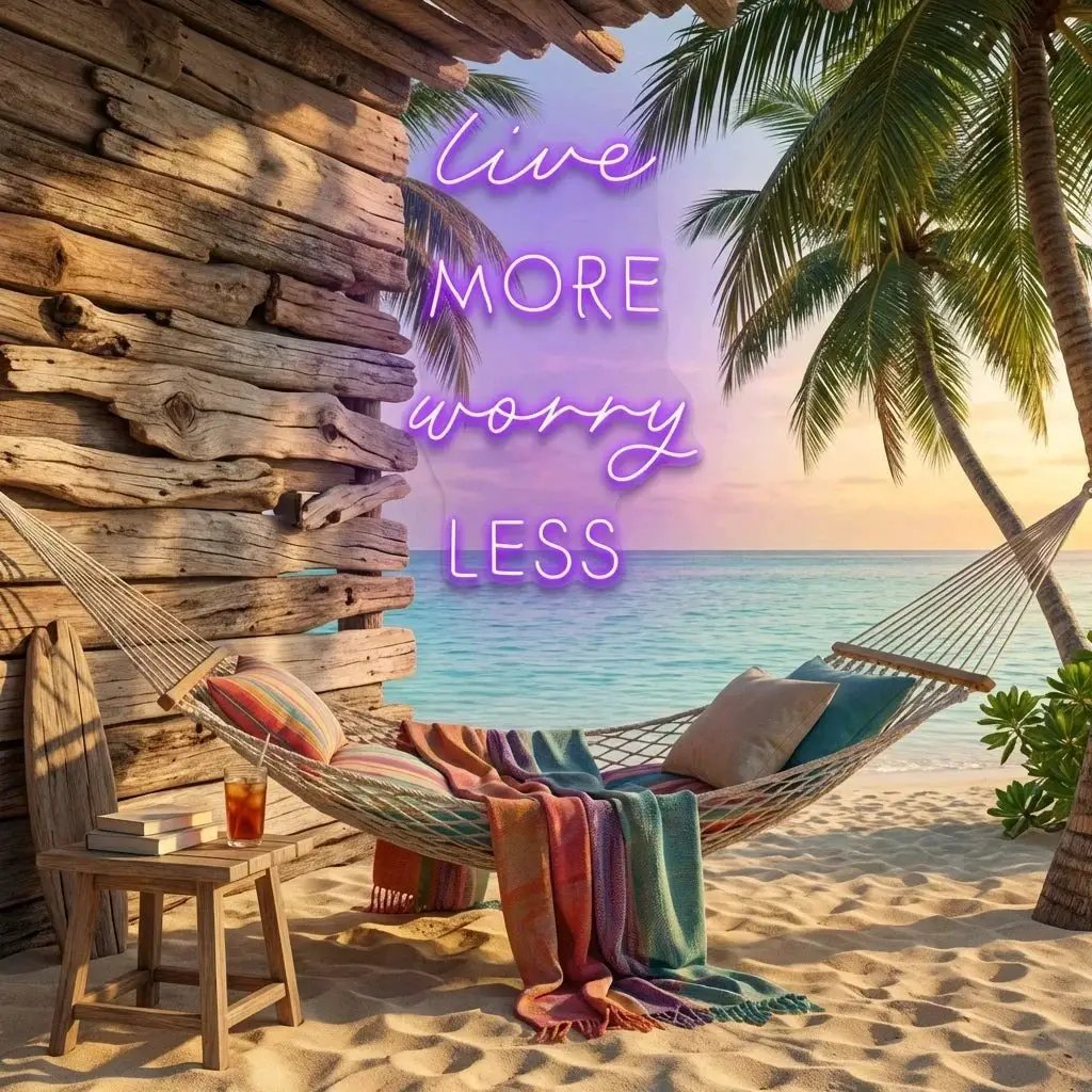 Live More Worry Less Led Neon Sign Light