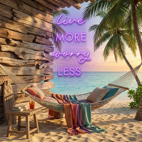 Live More Worry Less Led Neon Sign Light