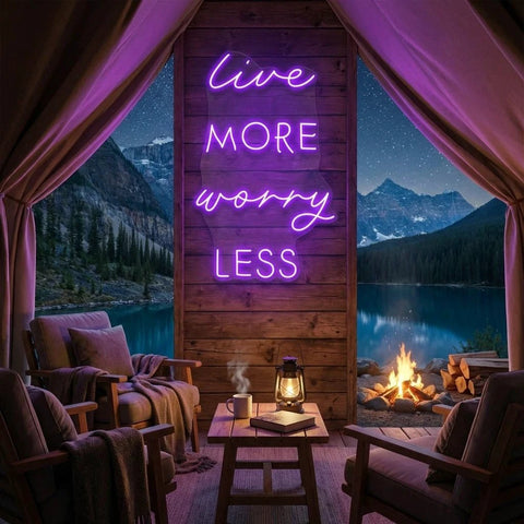 Live More Worry Less Led Neon Sign Light