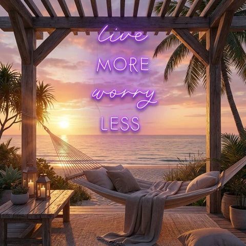 Live More Worry Less Led Neon Sign Light