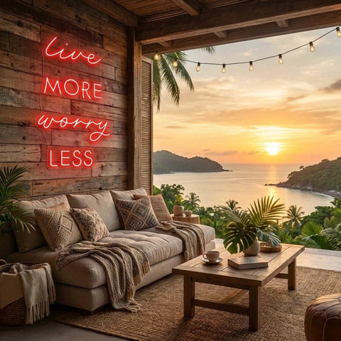 Live More Worry Less Led Neon Sign Light