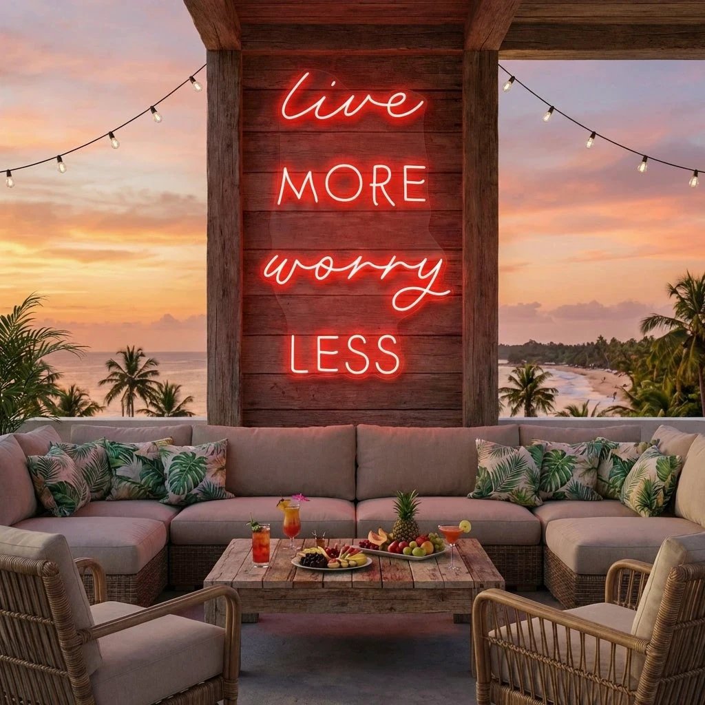 Live More Worry Less Led Neon Sign Light