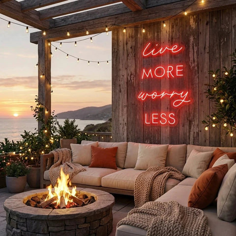 Live More Worry Less Led Neon Sign Light