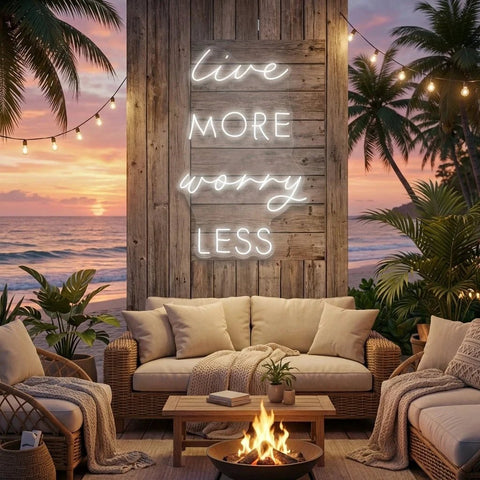 Live More Worry Less Led Neon Sign Light