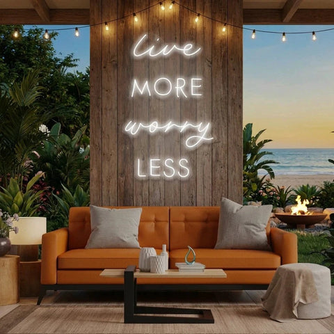 Live More Worry Less Led Neon Sign Light