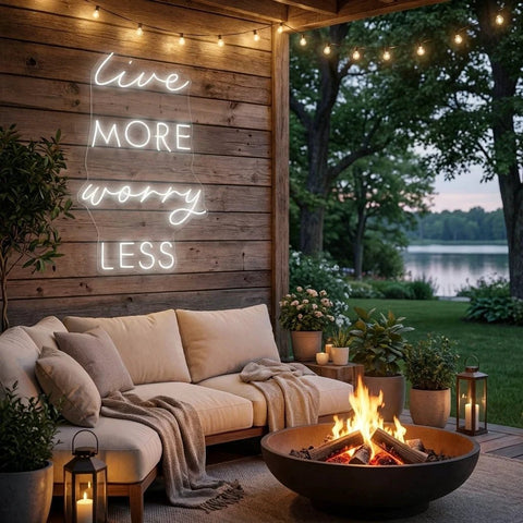 Live More Worry Less Led Neon Sign Light