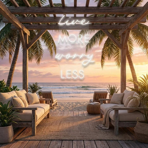 Live More Worry Less Led Neon Sign Light