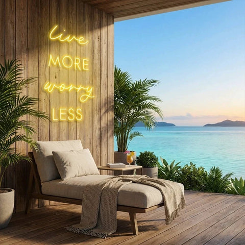 Live More Worry Less Led Neon Sign Light