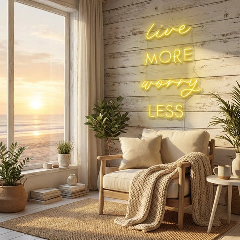 Live More Worry Less Led Neon Sign Light