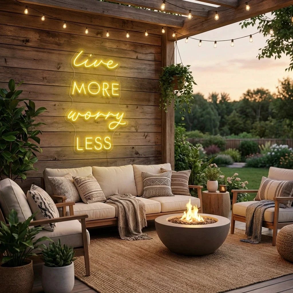 Live More Worry Less Led Neon Sign Light
