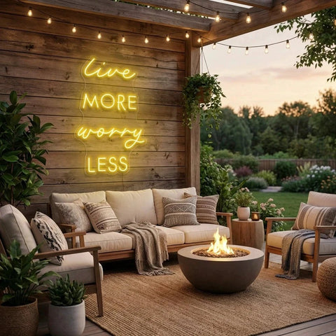 Live More Worry Less Led Neon Sign Light