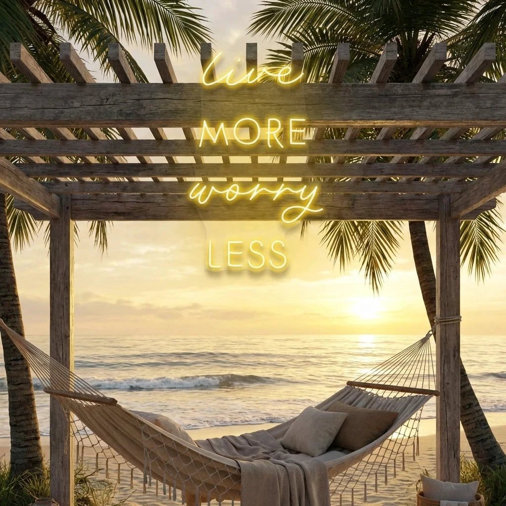 Live More Worry Less Led Neon Sign Light