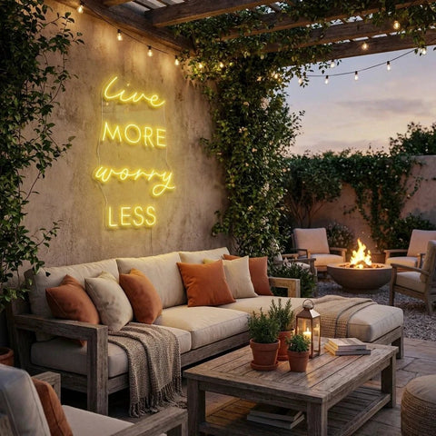 Live More Worry Less Led Neon Sign Light