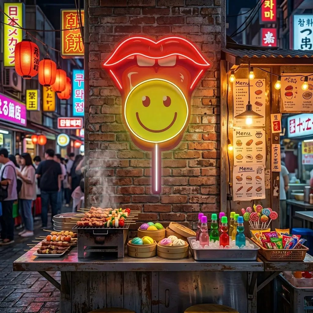 Lip Lollipop LED Neon Sign Light Pop Art