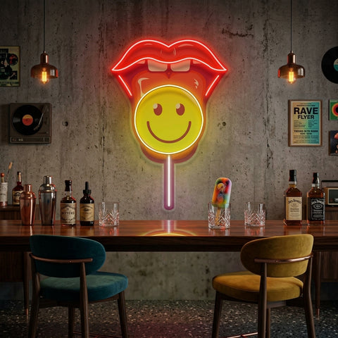 Lip Lollipop LED Neon Sign Light Pop Art