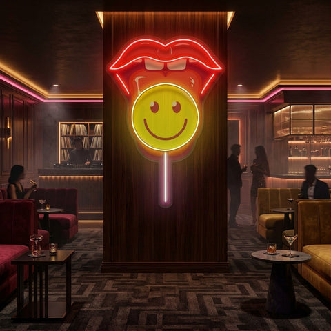 Lip Lollipop LED Neon Sign Light Pop Art