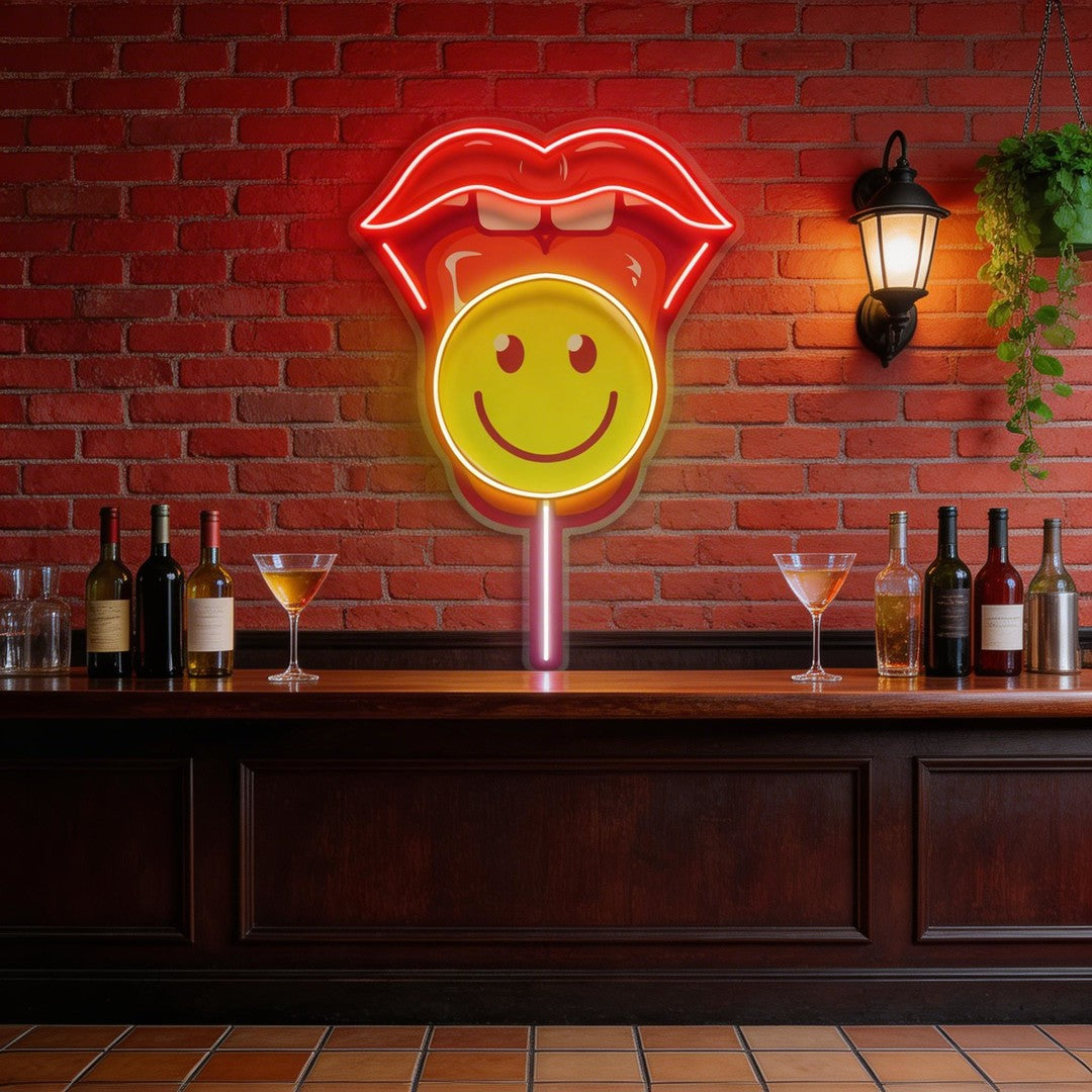 Lip Lollipop LED Neon Sign Light Pop Art
