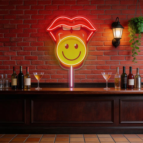 Lip Lollipop LED Neon Sign Light Pop Art