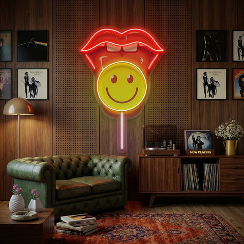 Lip Lollipop LED Neon Sign Light Pop Art