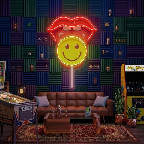 Lip Lollipop LED Neon Sign Light Pop Art