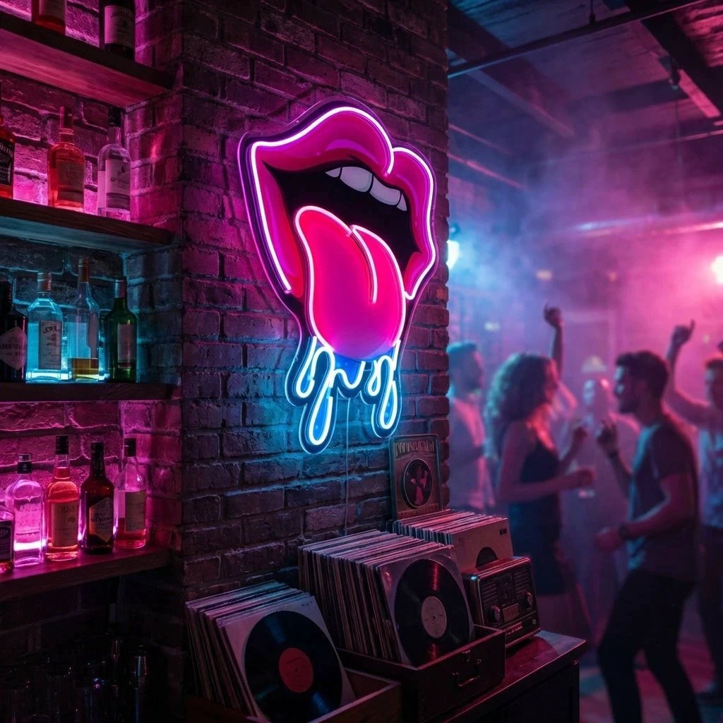 Lips Dripping Artwork Led Neon Sign Light
