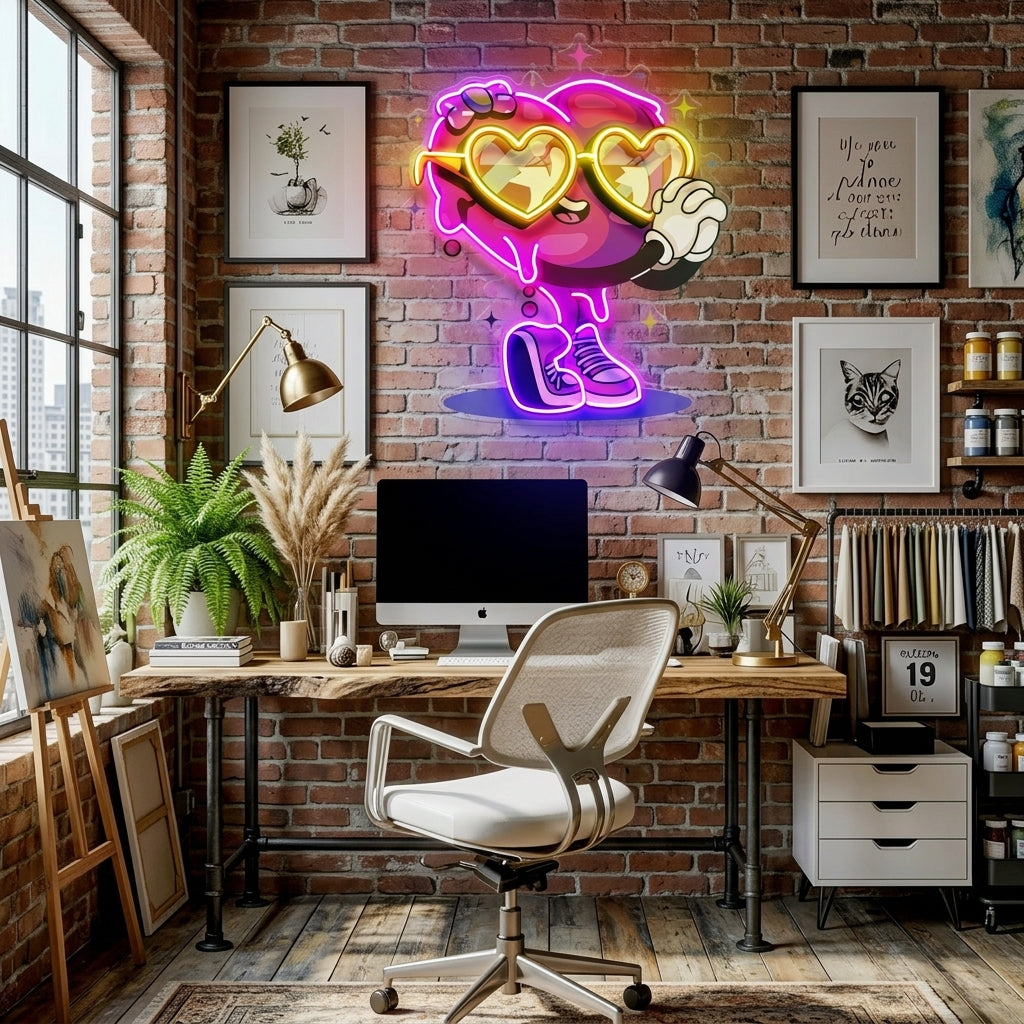Lovely Heart LED Neon Sign Light Pop Art