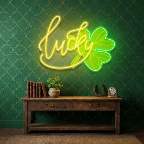 Lucky St Patrick's Day Artwork Led Neon Sign Light