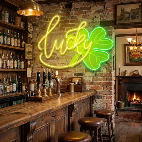 Lucky St Patrick's Day Artwork Led Neon Sign Light