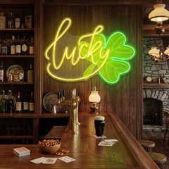 Lucky St Patrick's Day Artwork Led Neon Sign Light