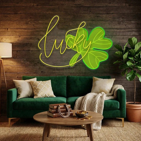 Lucky St Patrick's Day Artwork Led Neon Sign Light