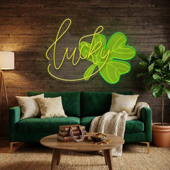 Lucky St Patrick's Day Artwork Led Neon Sign Light
