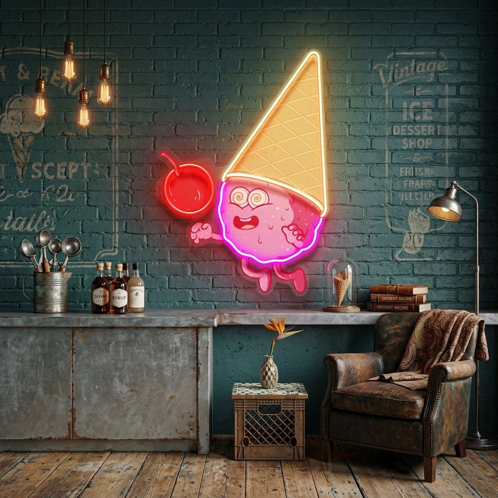 Magician Ice Cream LED Neon Sign Light Pop Art