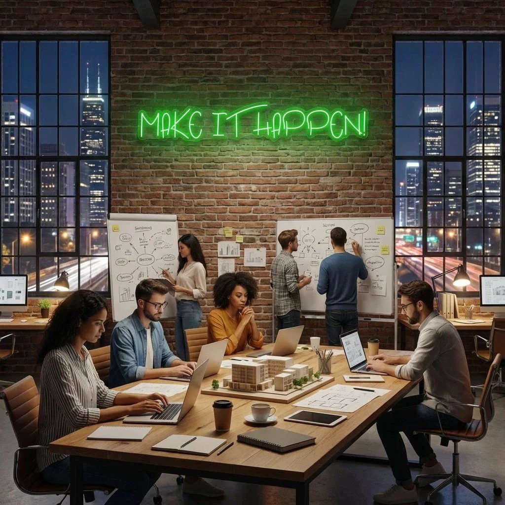 Make It Happen Neon Sign Light