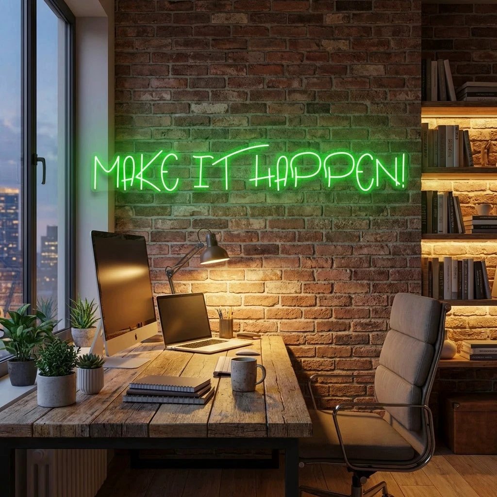 Make It Happen Neon Sign Light