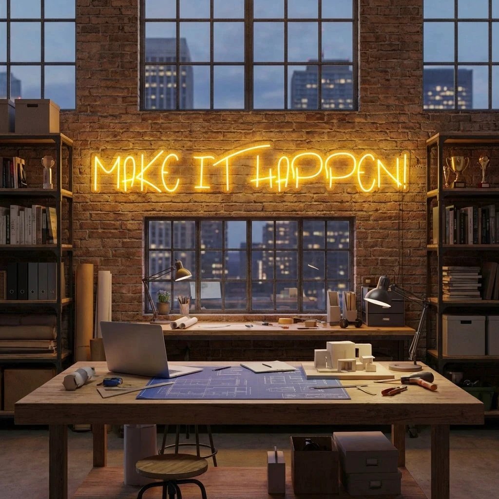 Make It Happen Neon Sign Light