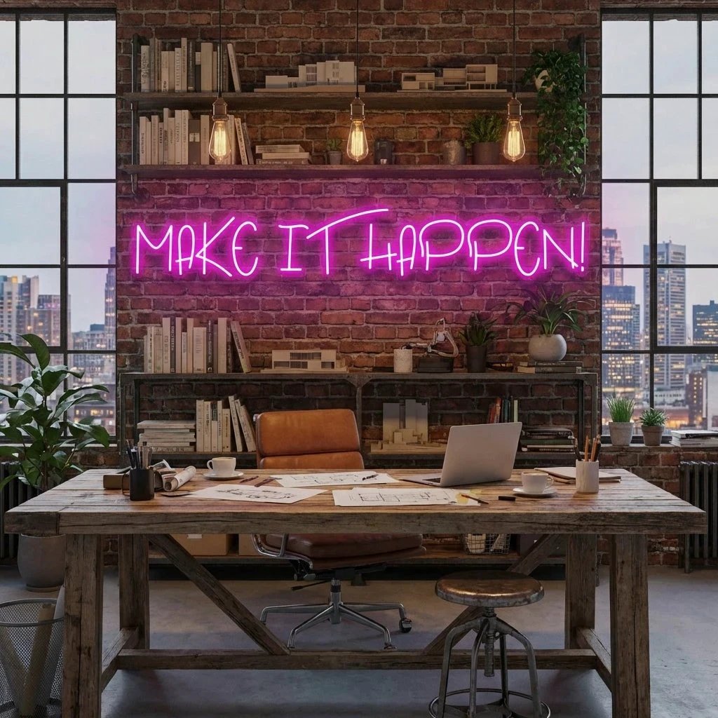 Make It Happen Neon Sign Light