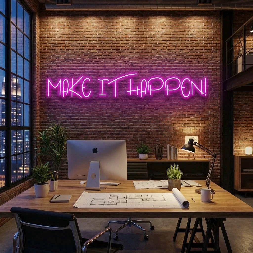 Make It Happen Neon Sign Light